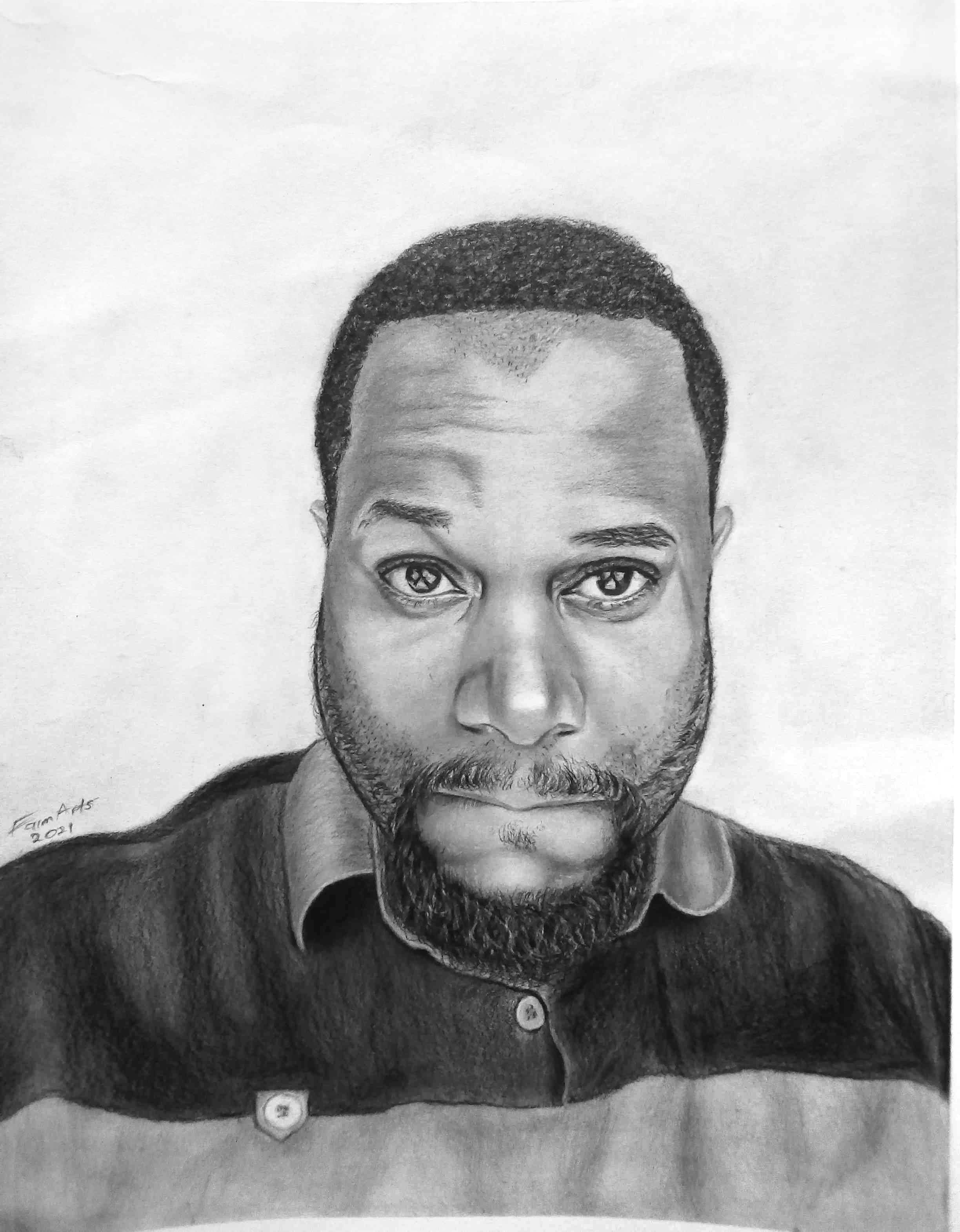 A commissioned pencil drawing